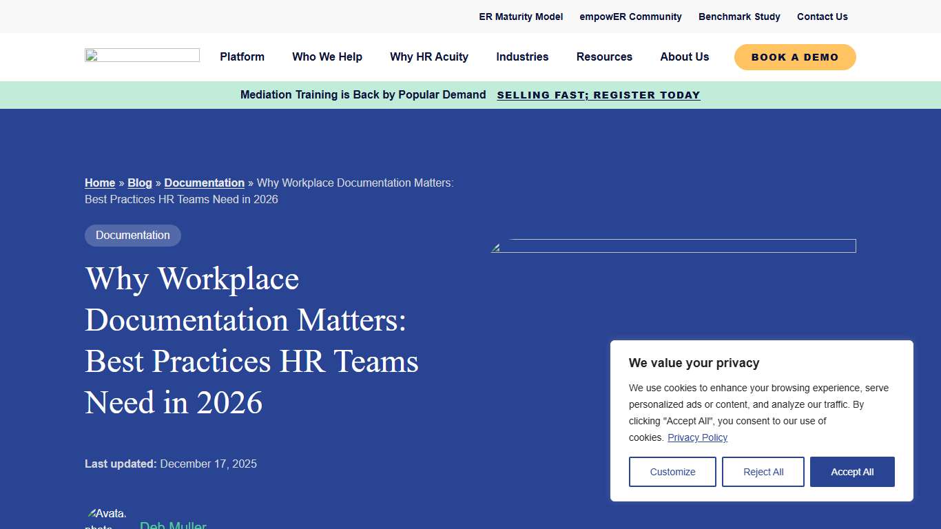 Workplace Documentation: Best Practices in 2026 HR Acuity